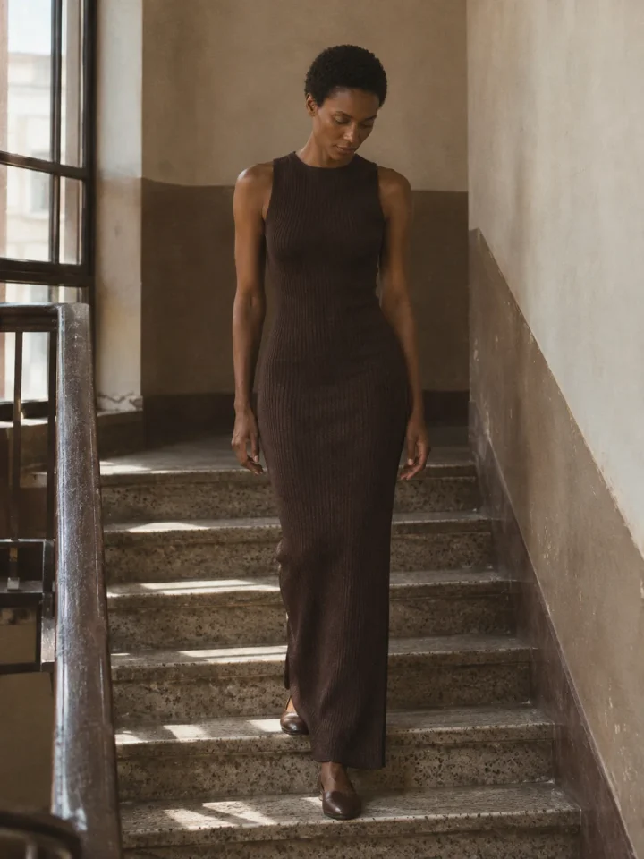 Stairwell Rib Column Dress