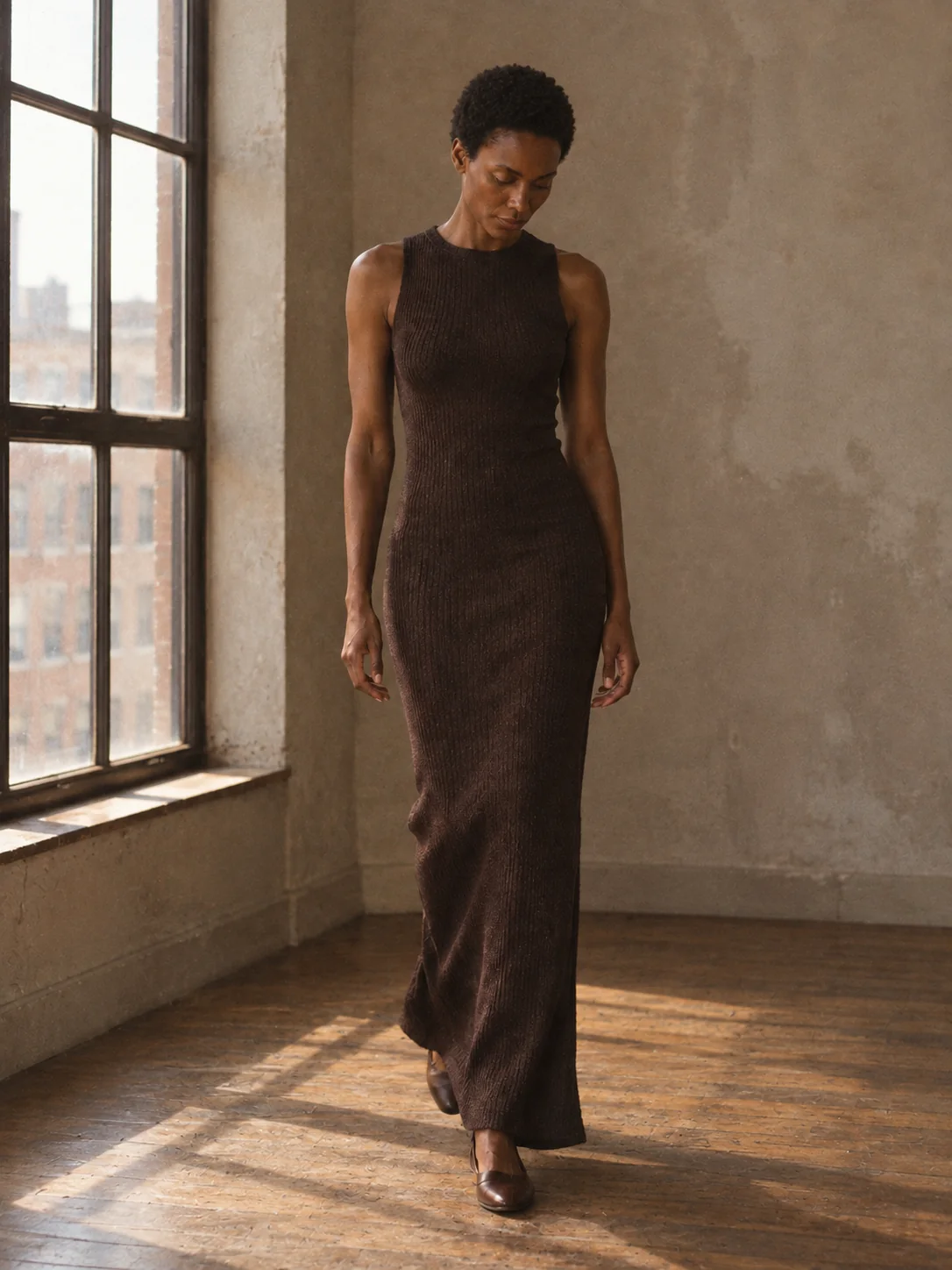 Stairwell Rib Column Dress, view 3