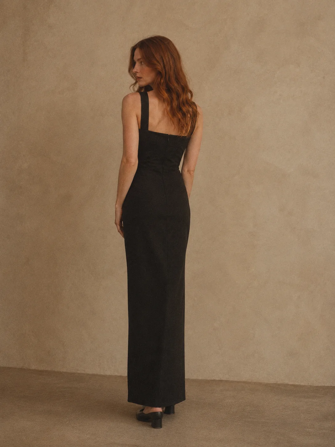 Matinee Square-Neck Long Dress, view 2