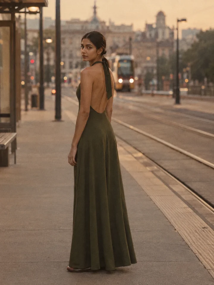 Dusk Platform Halter Maxi
