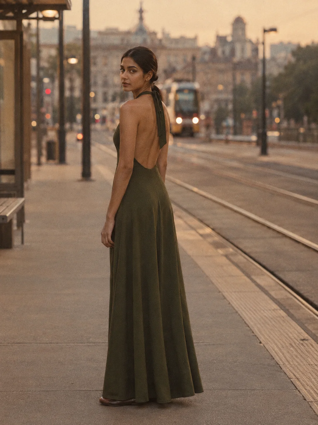 Dusk Platform Halter Maxi, view 1