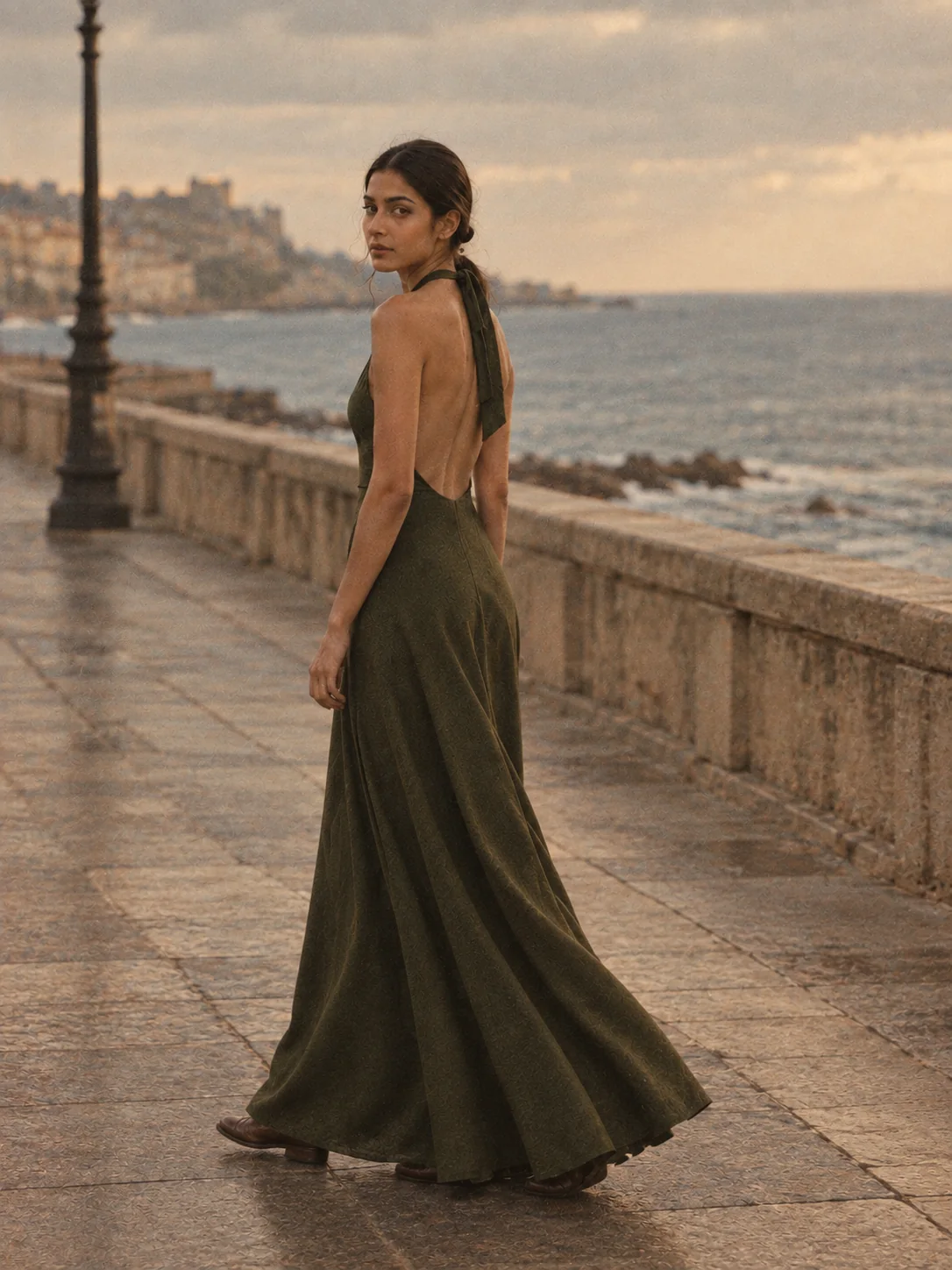 Dusk Platform Halter Maxi, view 3