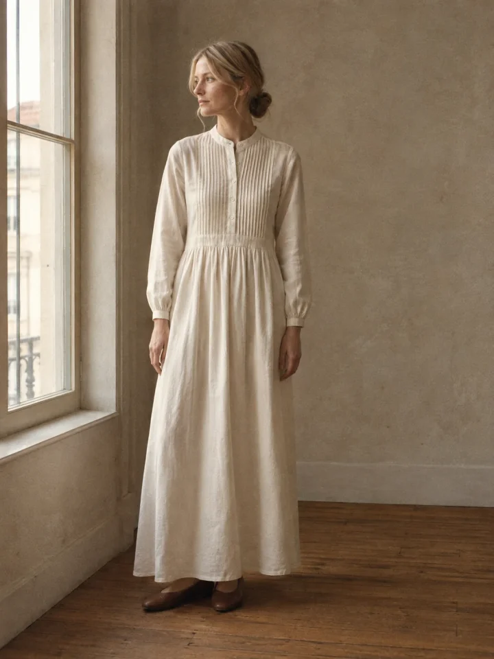 Window Seat Pintuck Maxi