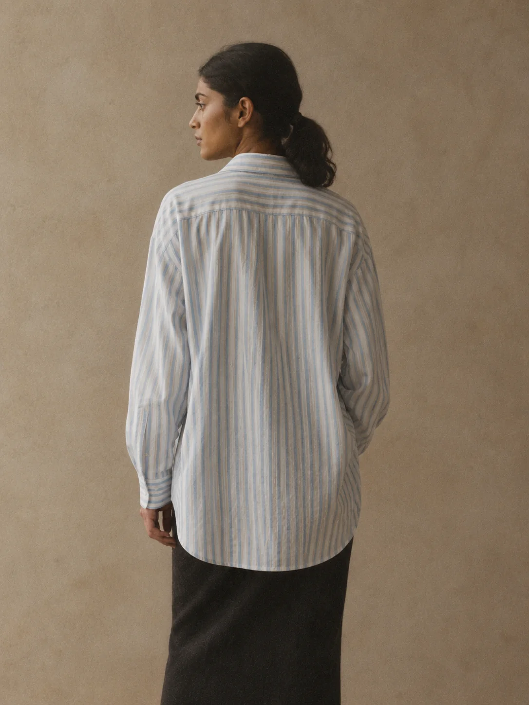 Voice-Over Oversized Stripe Shirt, view 2