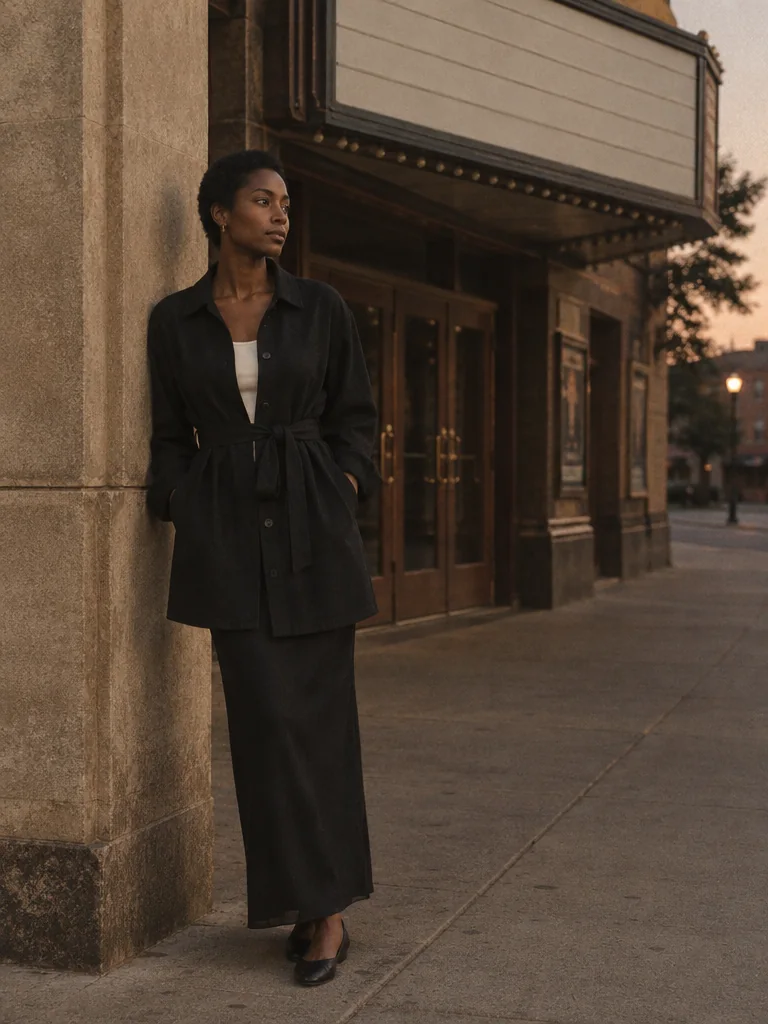 Evening Edit Tie-Waist Overshirt, view 1