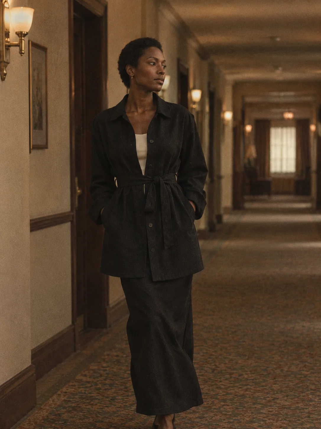 Evening Edit Tie-Waist Overshirt, view 3