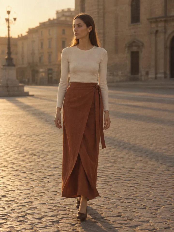 Crossing Wrap Maxi Skirt