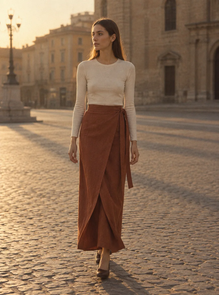 Crossing Wrap Maxi Skirt, view 1