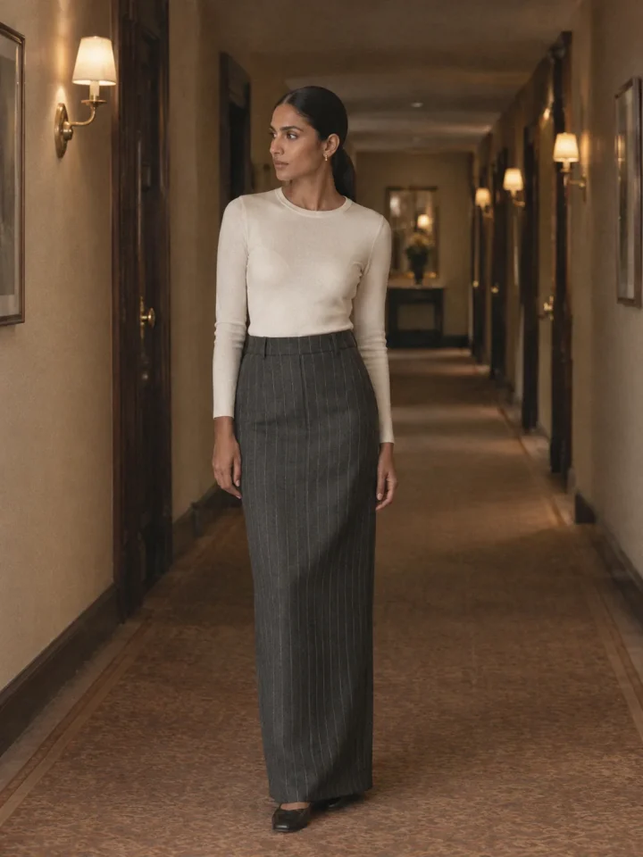 Quiet Seam Tailored Maxi Skirt