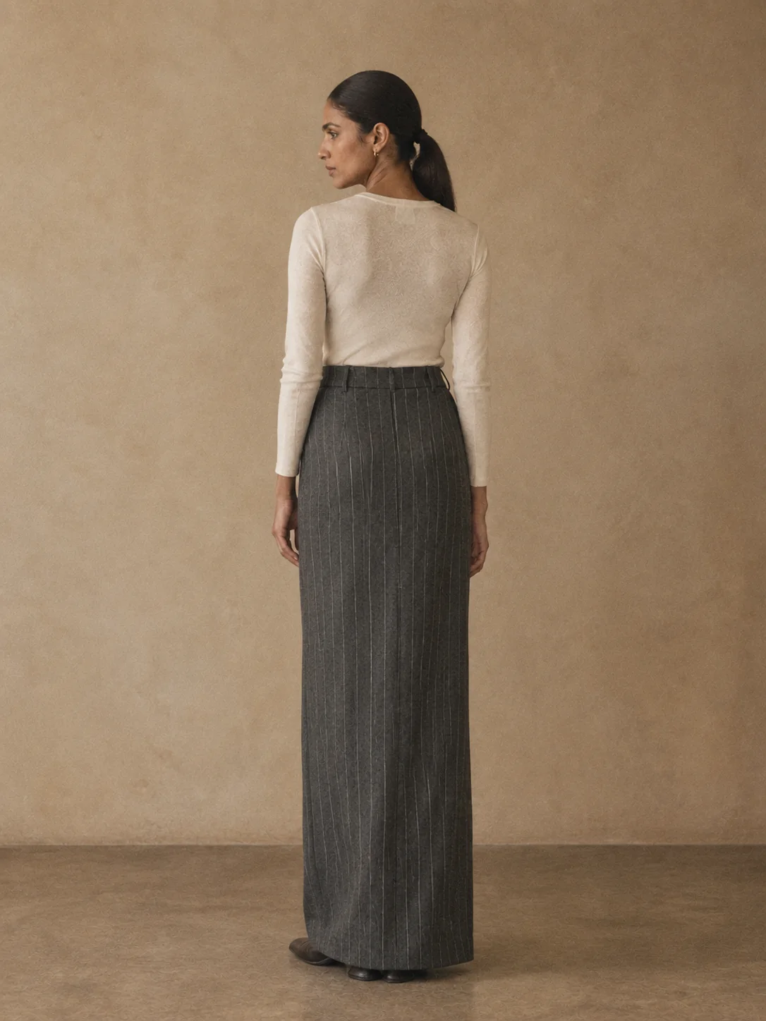 Quiet Seam Tailored Maxi Skirt, view 2
