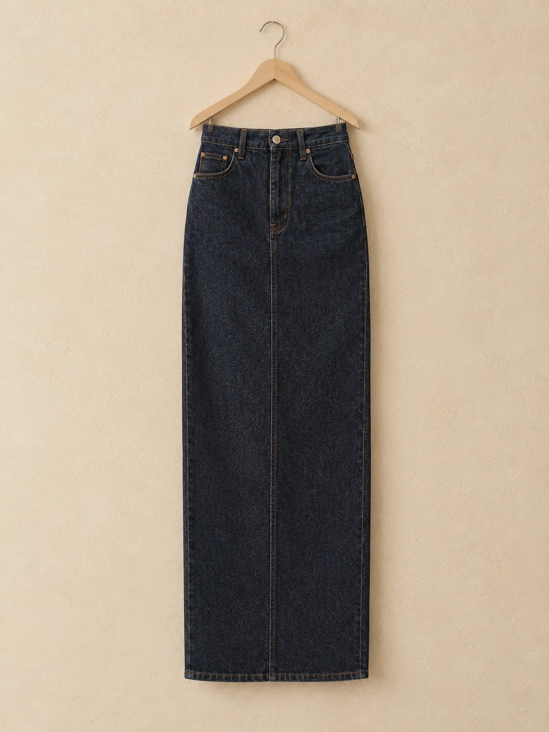 Platform 4 Denim-Look Column Skirt, view 4