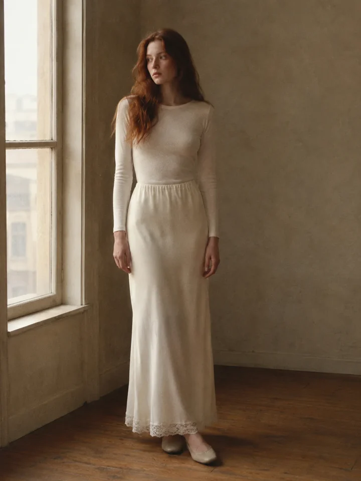 Paper Moon Lace-Hem Slip Skirt