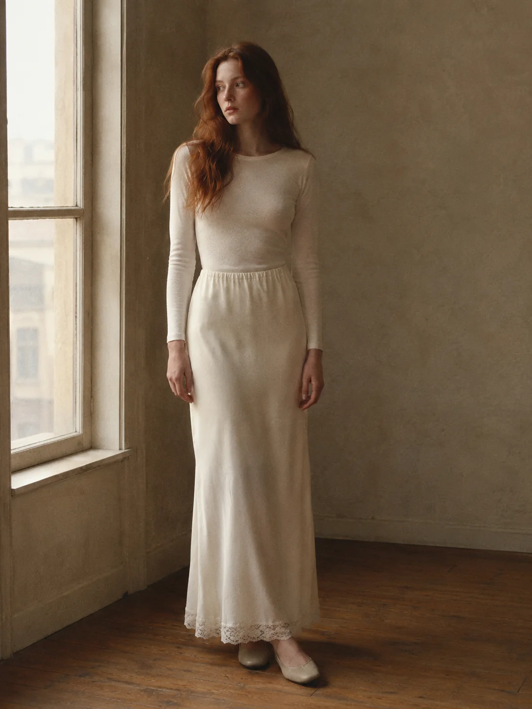 Paper Moon Lace-Hem Slip Skirt, view 1