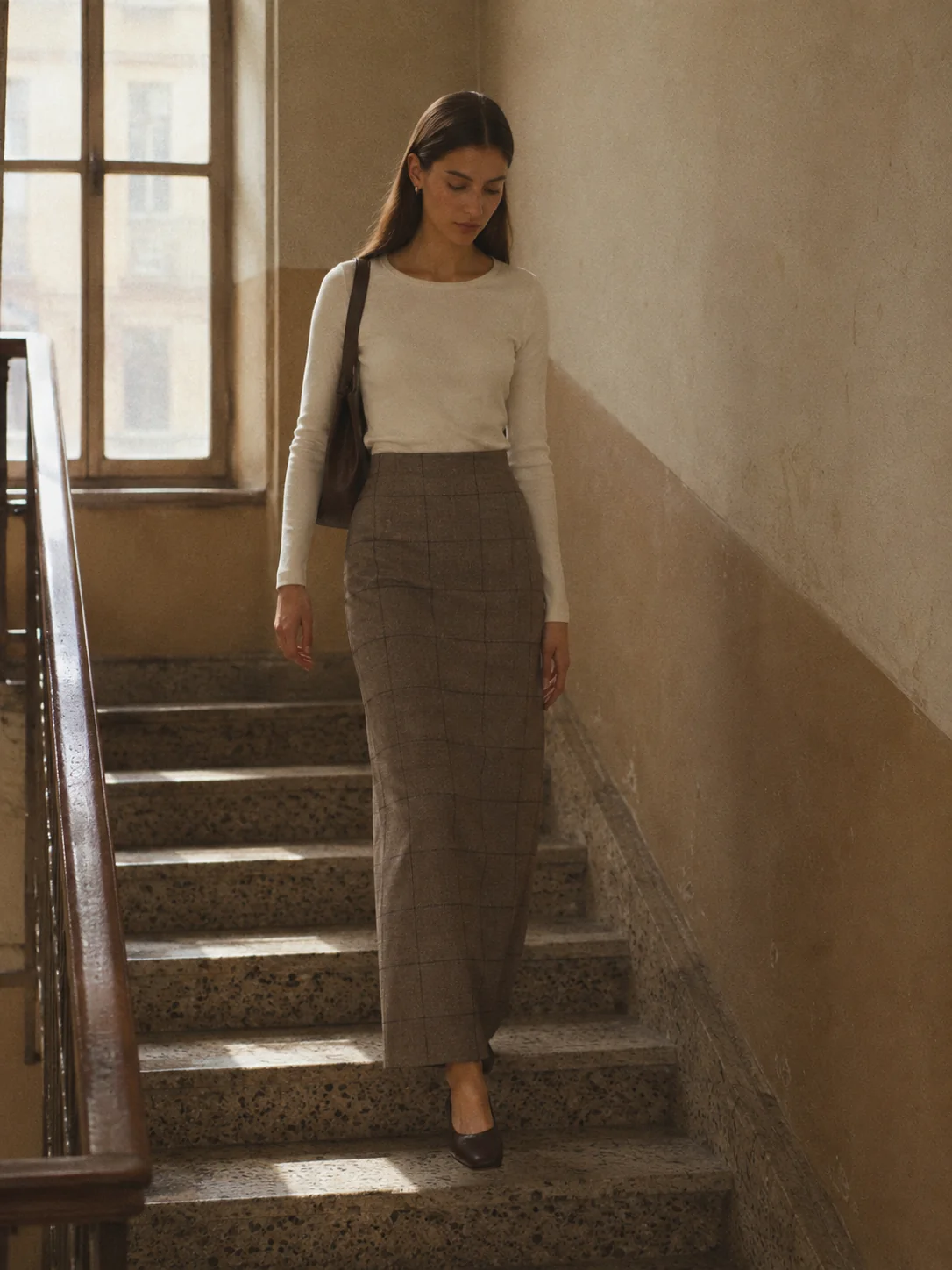 Contact Sheet Windowpane Skirt, view 1