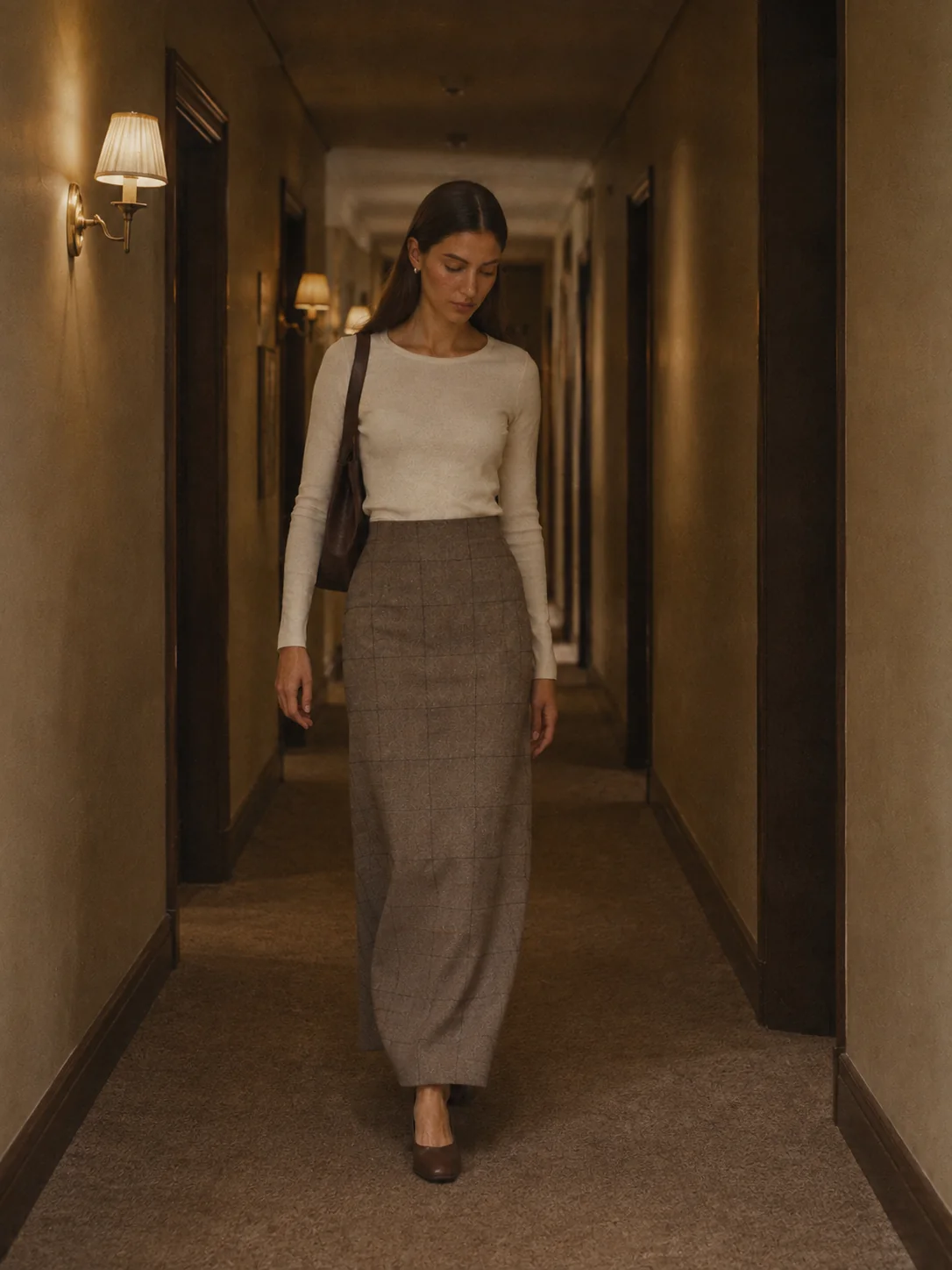 Contact Sheet Windowpane Skirt, view 3