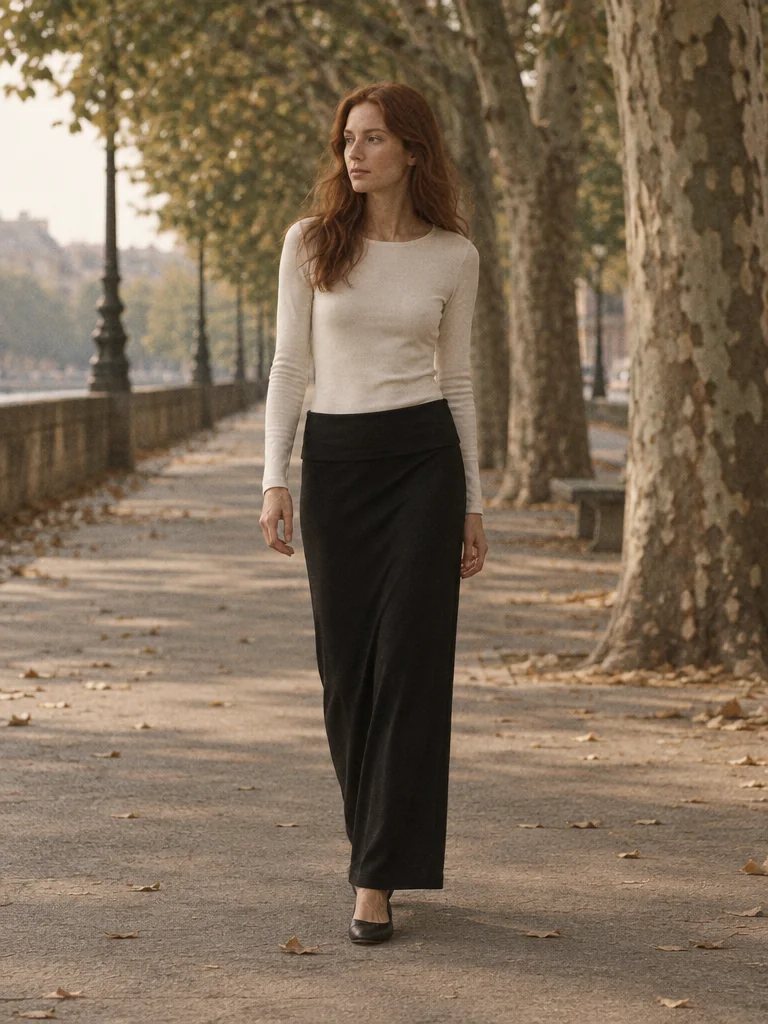 Understudy Fold-Over Jersey Skirt, view 1