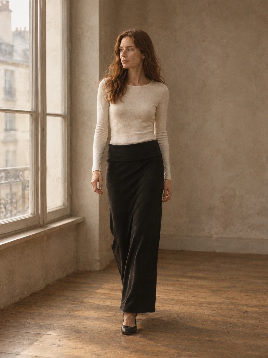 Understudy Fold-Over Jersey Skirt, view 3