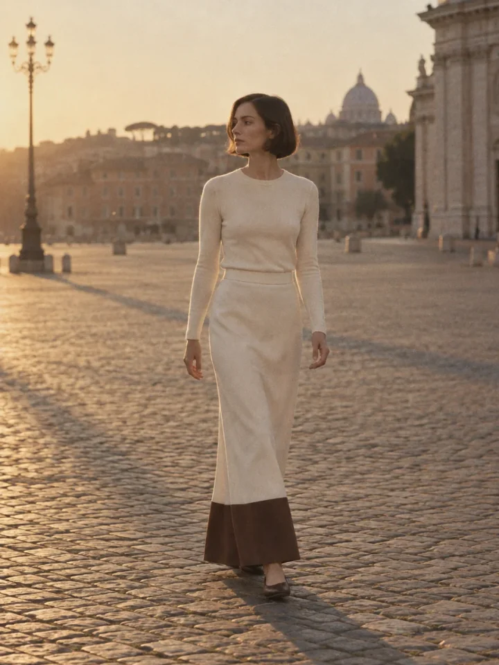 Afterimage Colour-Block Skirt