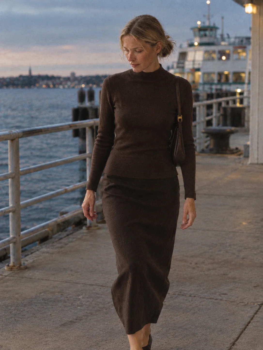 Grain Mock-Neck Knit, view 3