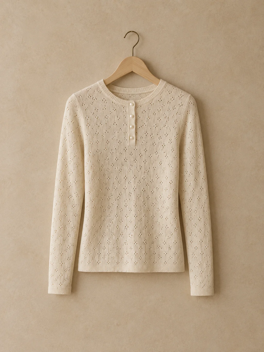 Pinhole Pointelle Long Sleeve, view 4