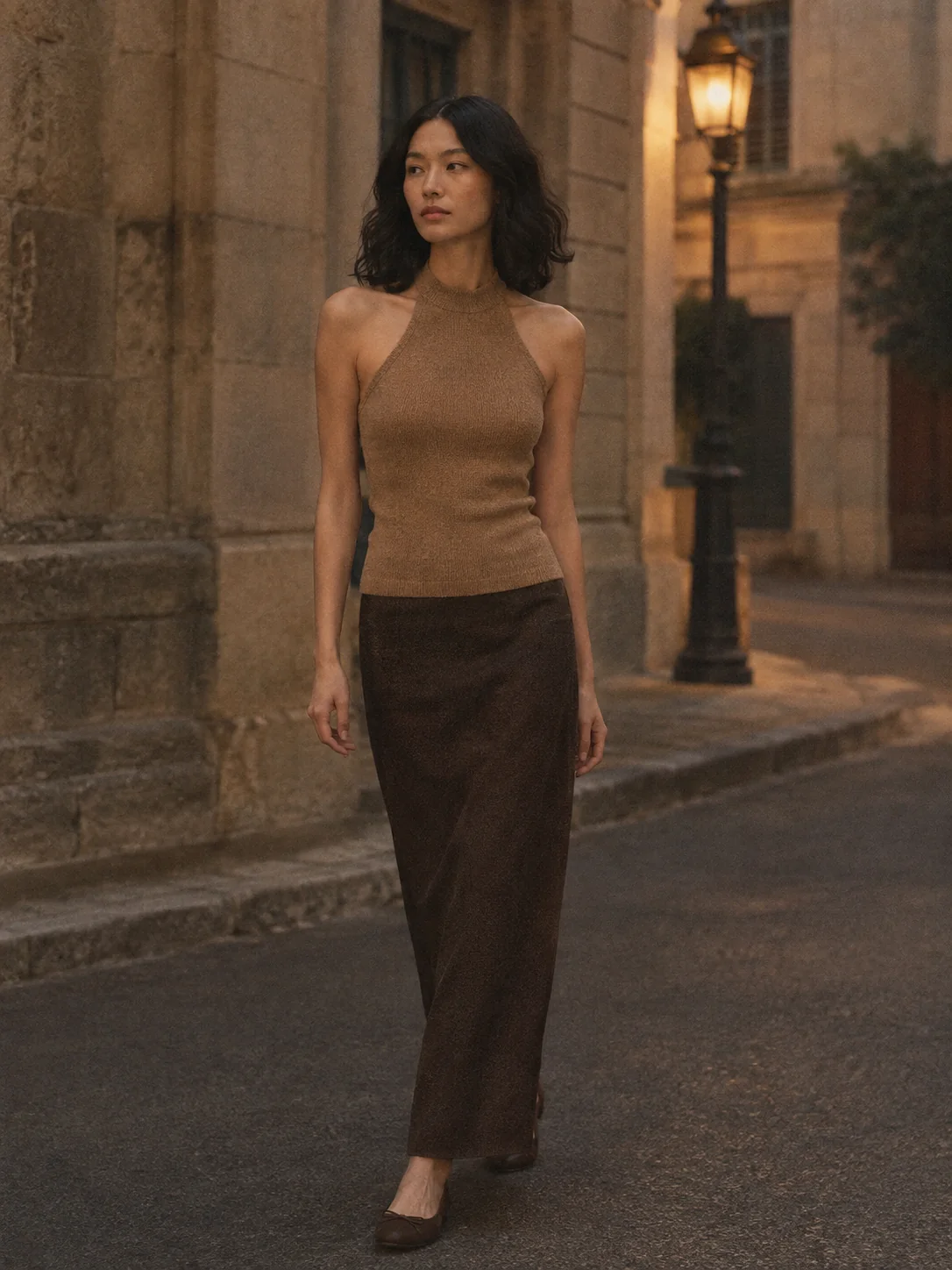 Crane Shot Halter Knit Top, view 1