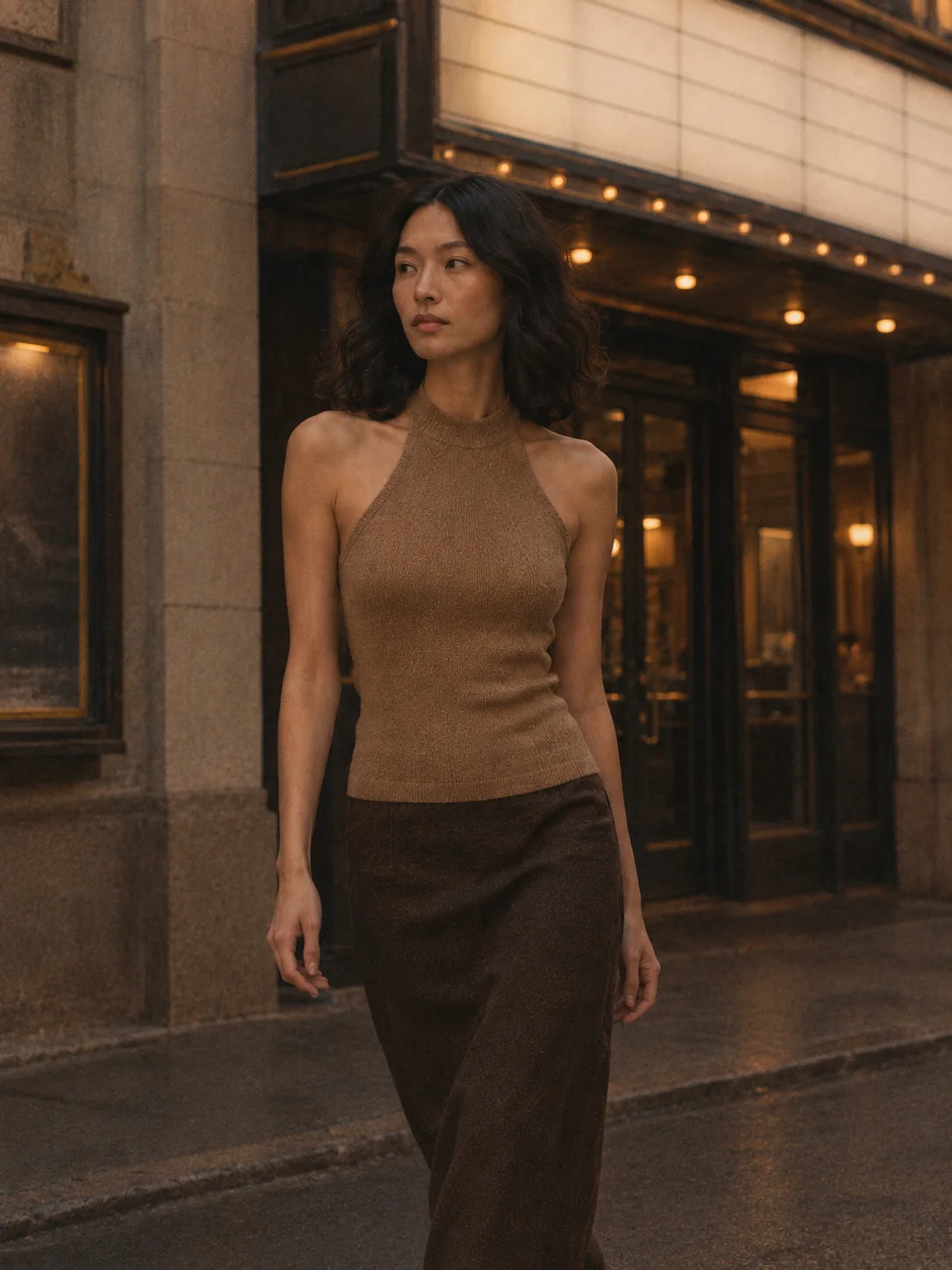 Crane Shot Halter Knit Top, view 3