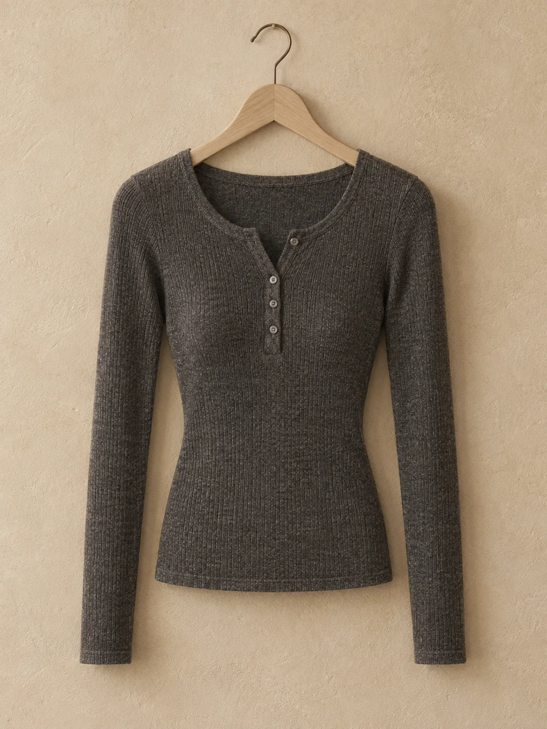 Close-Up Henley Rib Top, view 4